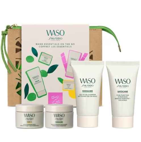 Shiseido WASO - Mega Hydrating Moisturizer 15 ml + Gel-To-Oil Cleanser 30 ml + Sleeping Mask 15ml + Scrub Mask 30 ml